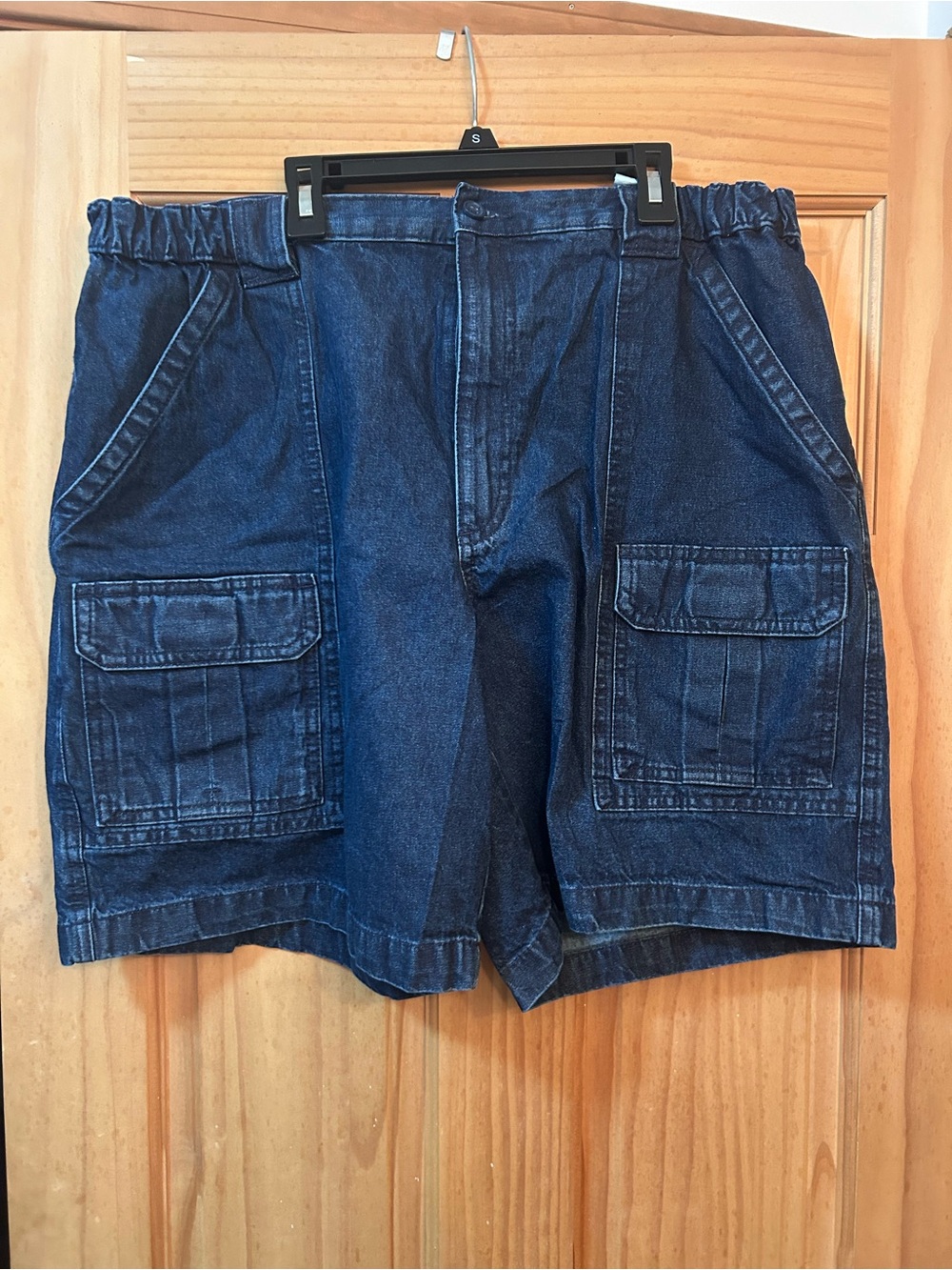 Savane Dark Blue Denim Cargo Shorts